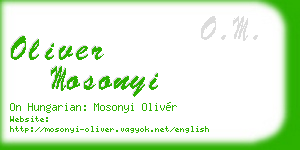 oliver mosonyi business card